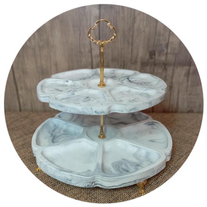 سینی پذیرایی گرد 2 طبقه - P-K-1012